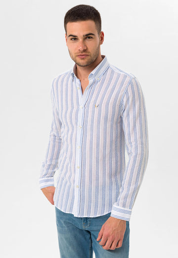 Slim Fit BLUE STRIPPED