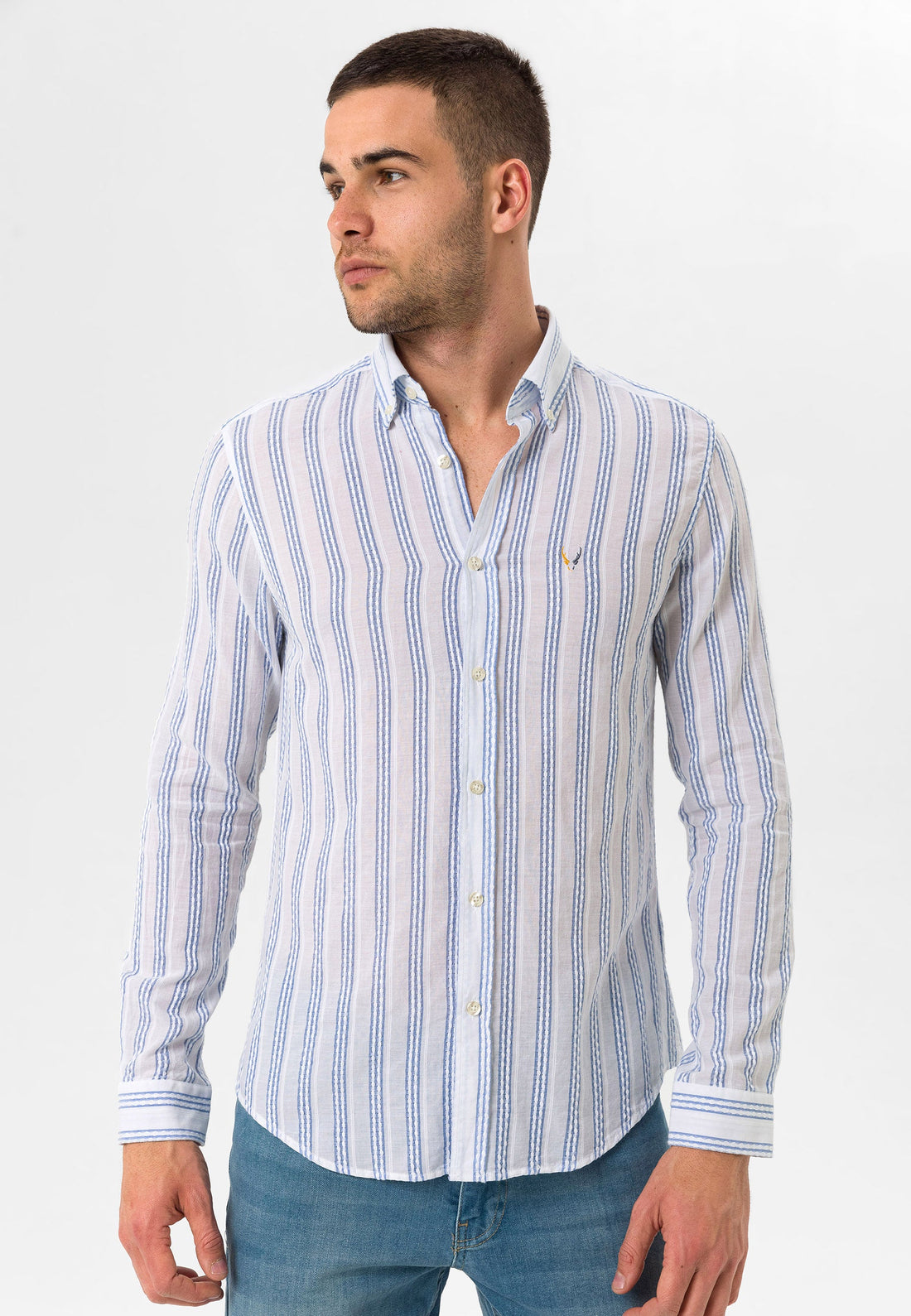 Slim Fit BLUE STRIPPED