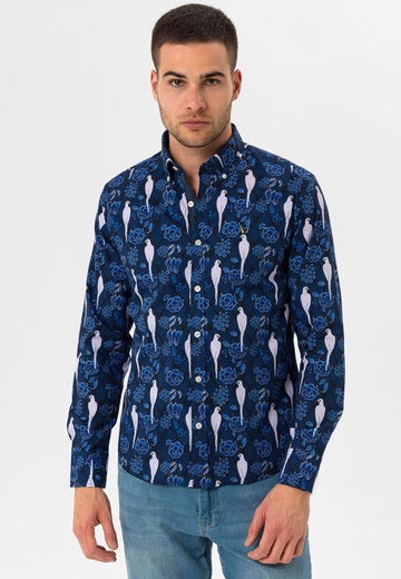 Slim Fit NAVY PRINTED