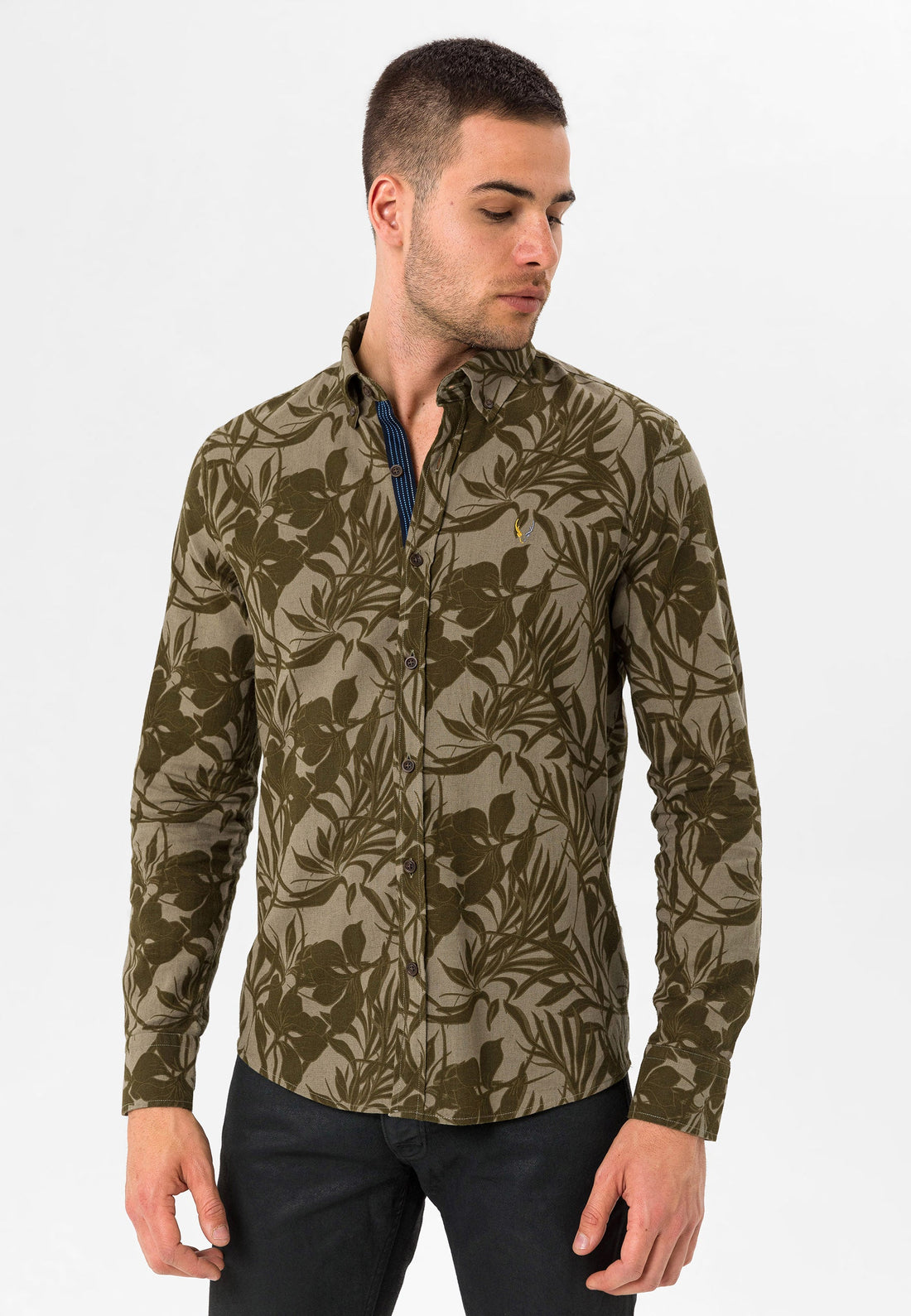 Slim Fit GREEN PRINTED