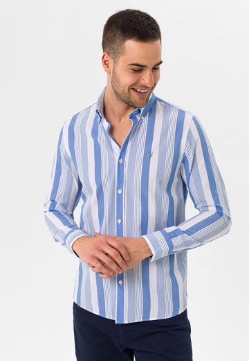 Slim Fit BLUE / WHITE STRIPPED