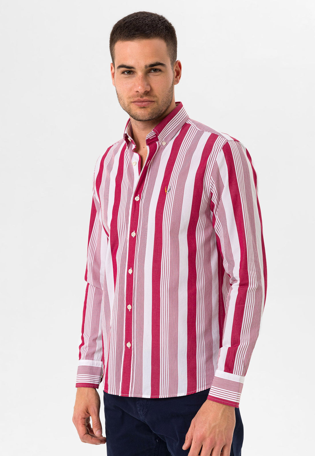 Slim Fit RED / WHITE STRIPPED