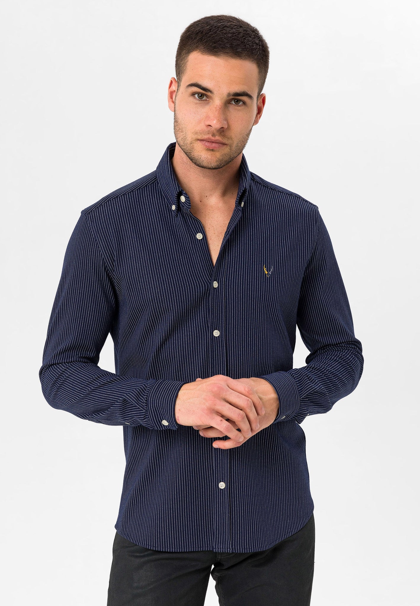 Slim Fit NAVY / WHITE STRIPPED