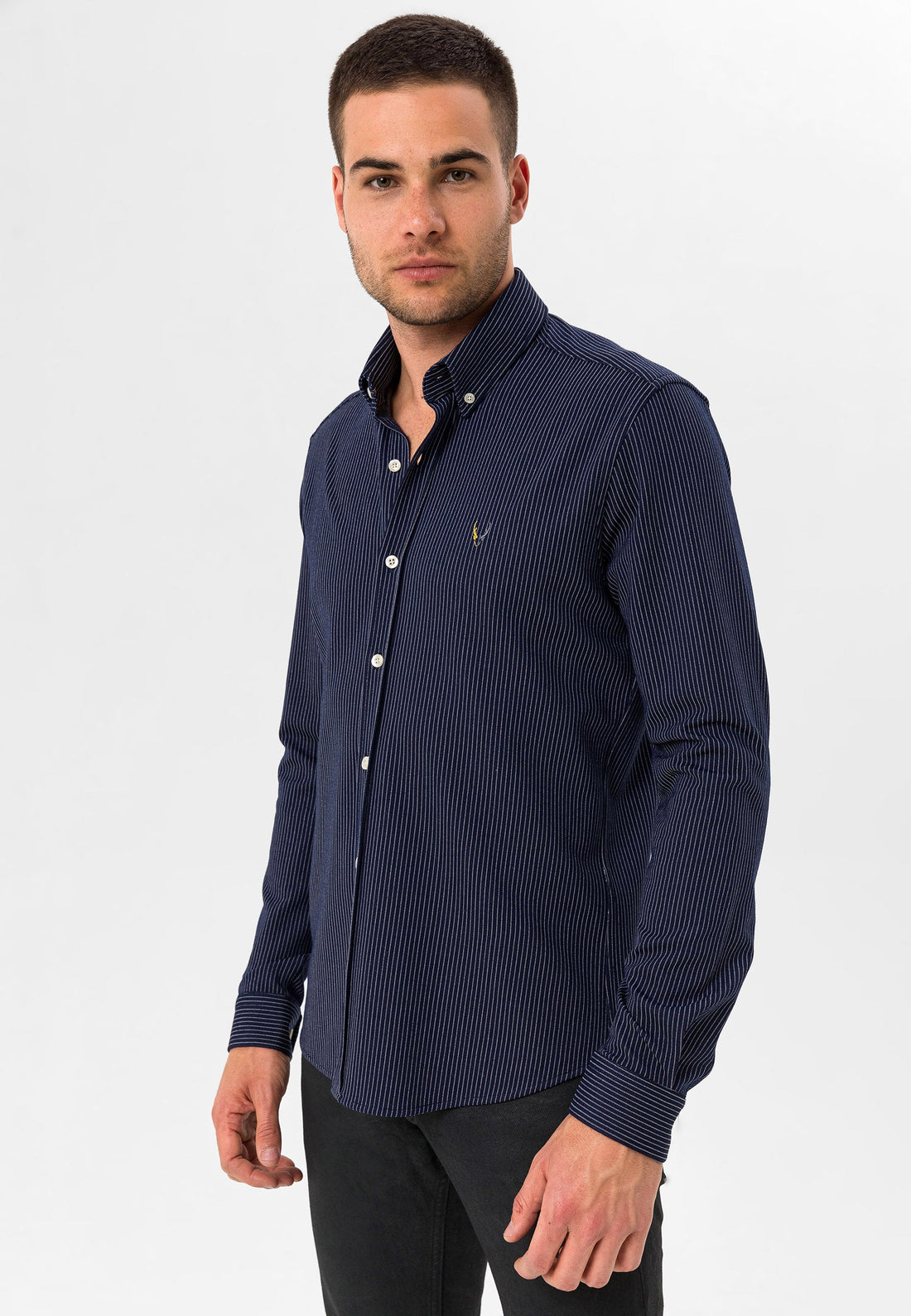 Slim Fit NAVY / WHITE STRIPPED