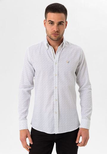 Slim Fit WHITE / NAVY STRIPPED