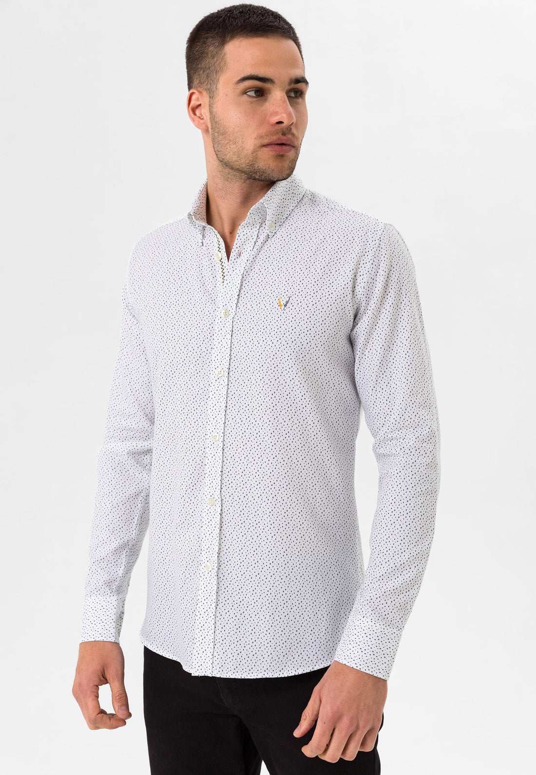 Slim Fit WHITE / NAVY STRIPPED