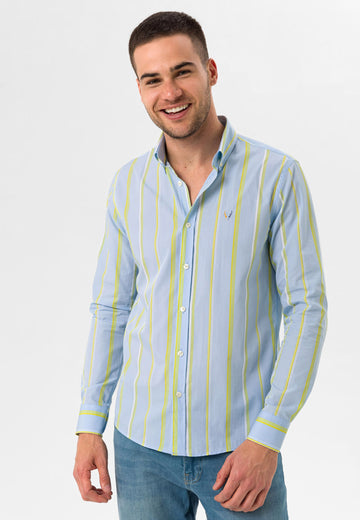 Slim Fit BLUE STRIPPED