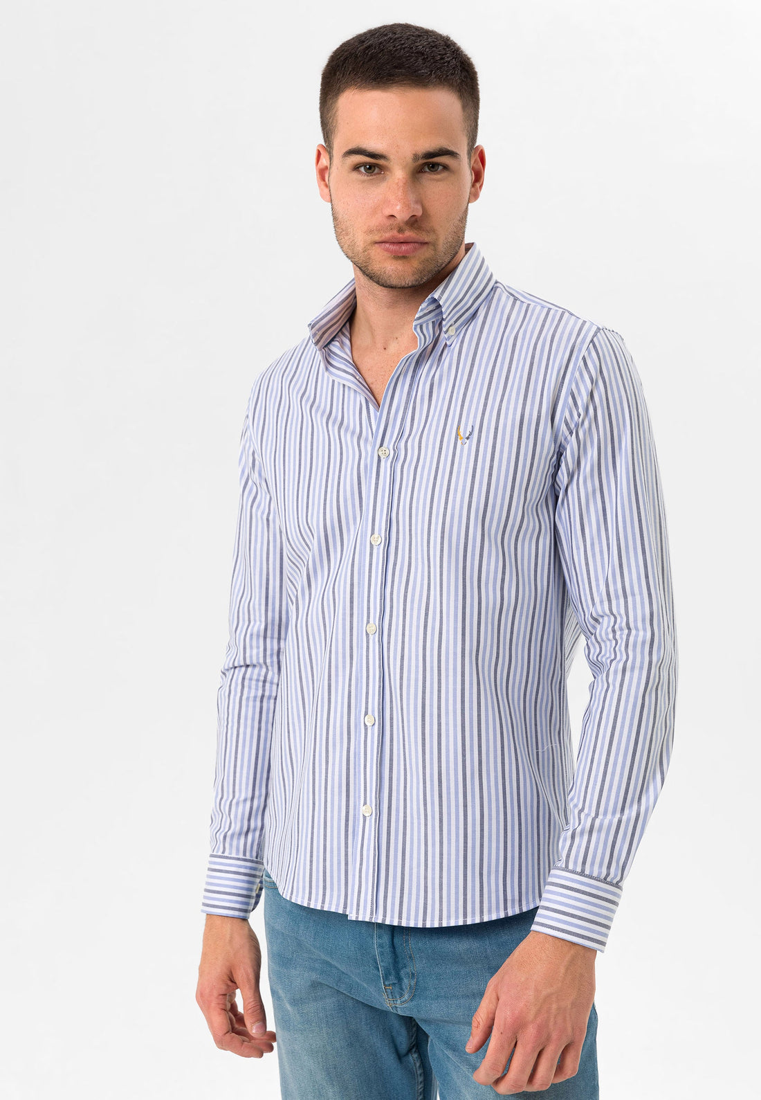 Slim Fit BLUE / GREY STRIPPED